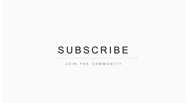 Minimalist subscribe button animation for social media channel growth animation