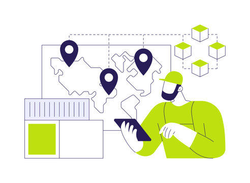Supply chain management isolated cartoon vector illustrations.