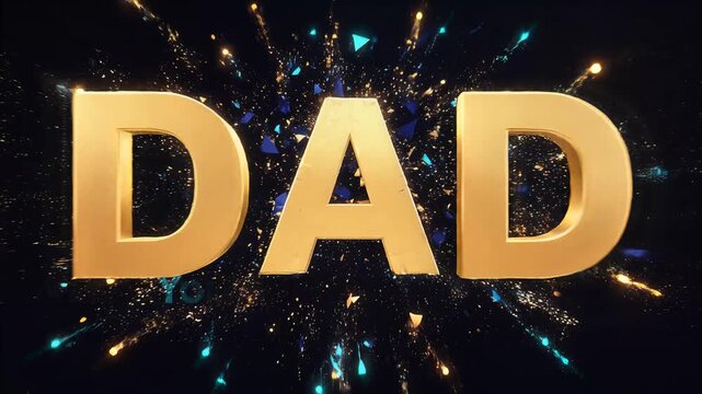 Dynamic geometric shapes animation, vibrant blue and gold triangles and lines exploding, seamless loop, symbolizing innovation and creativity for advertising and technology