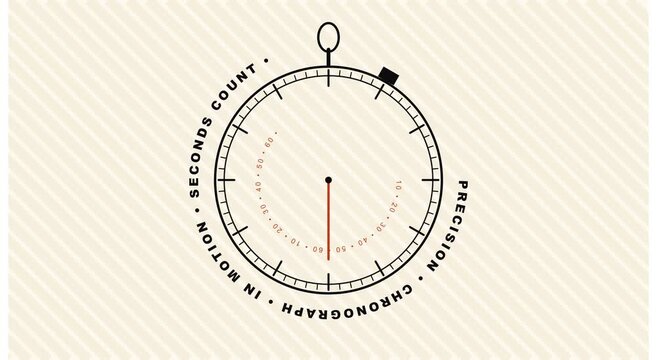 Precision chronograph in motion: minimalist stopwatch timer animation