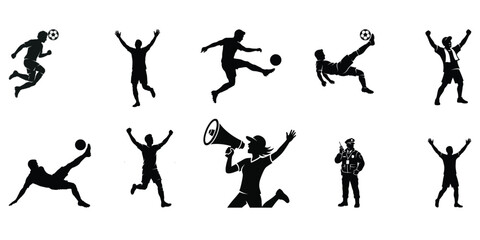 Fifa world cup 2026 soccer players fans silhouette collection for sports event graphics © MDSharif