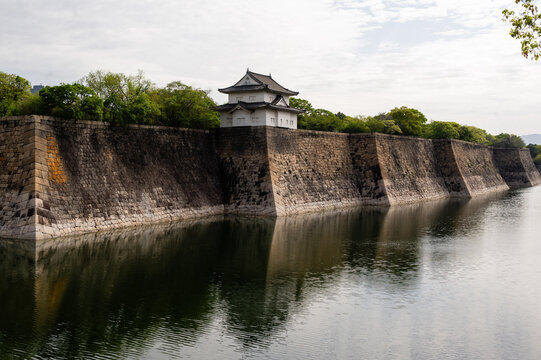 Osaka Castle main keep on inner wall. Osaka Castle is a Japanese castle.