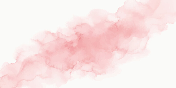 Abstract pink smoke and cloud texture on white background with watercolor light and airy abstract nature design