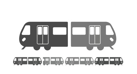 Modern Subway Train Icon Set, Public Transportation Vector Graphics © NYN_ART