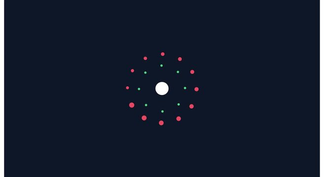 Minimalist loading spinner animation with rotating circular particles animation