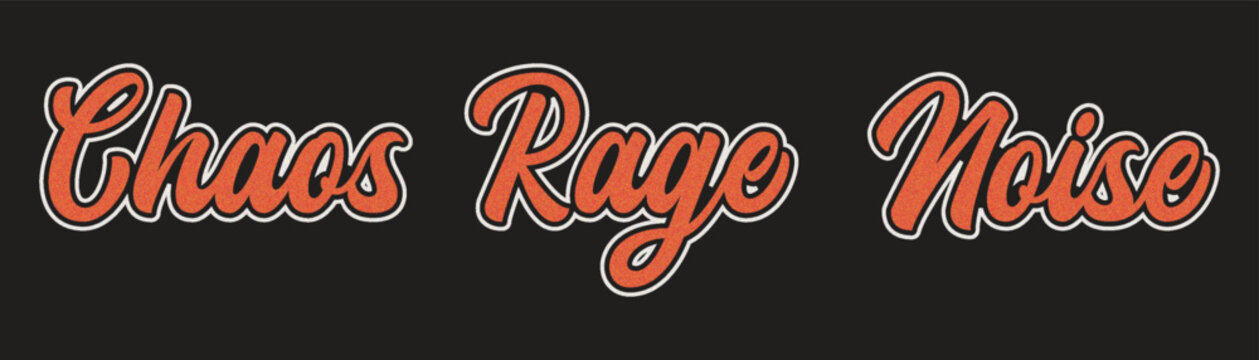 Typography design with chaotic rage noise text