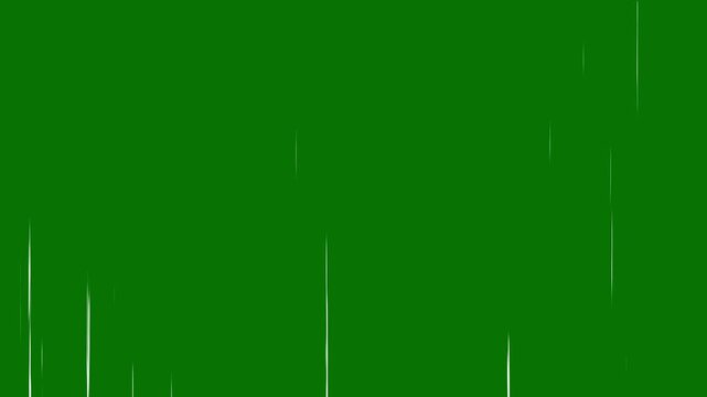 White horizontal anime manga speed lines over green background, Abstract anime speed line, Seamless recurring speed line background with alpha channel. Velocity lines moving fast, 4k video