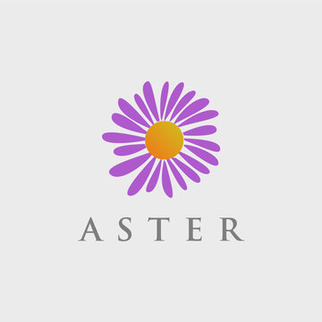 flower aster logo design