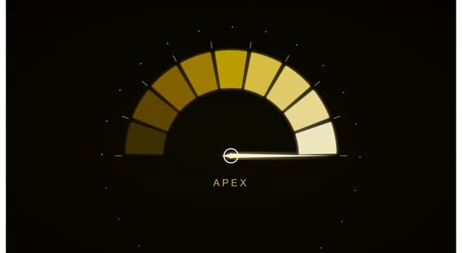Apex gauge performance indicator motion for business analytics animation