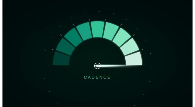 Cadence gauge meter animation: dynamic performance tracking interface animation