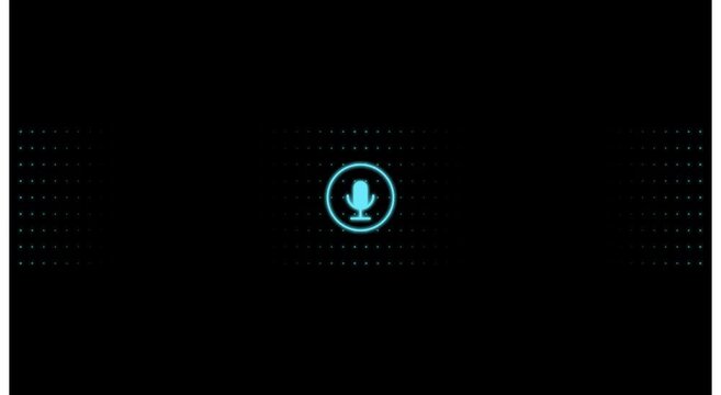 Digital voice assistant interface with pulsing microphone animation