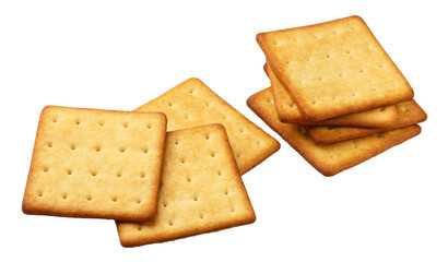 Delicious crispy crackers, isolated on cutout transparent background © Yeti Studio