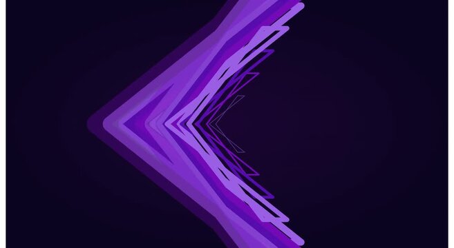 Purple neon arrow motion background: abstract digital directional flow animation