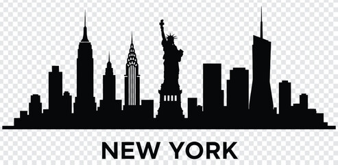New york city skyline silhouette with statue of liberty © MdshakiburRahman