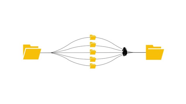 Data migration and file transfer process animation
