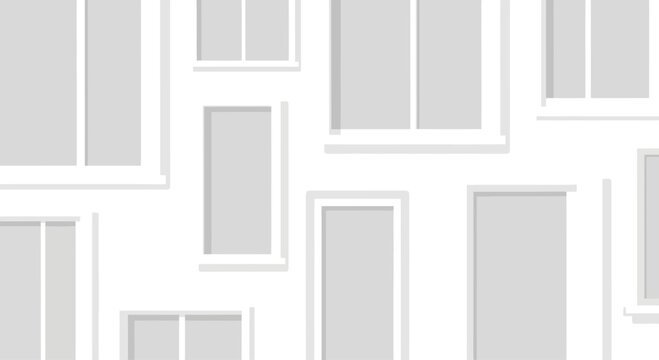 Seamless Pattern of Modern White Window Frames