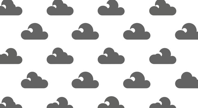 Seamless Cloud Pattern, Flat Design Background