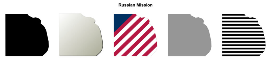 Obraz premium Russian Mission (Alaska) blank outline map