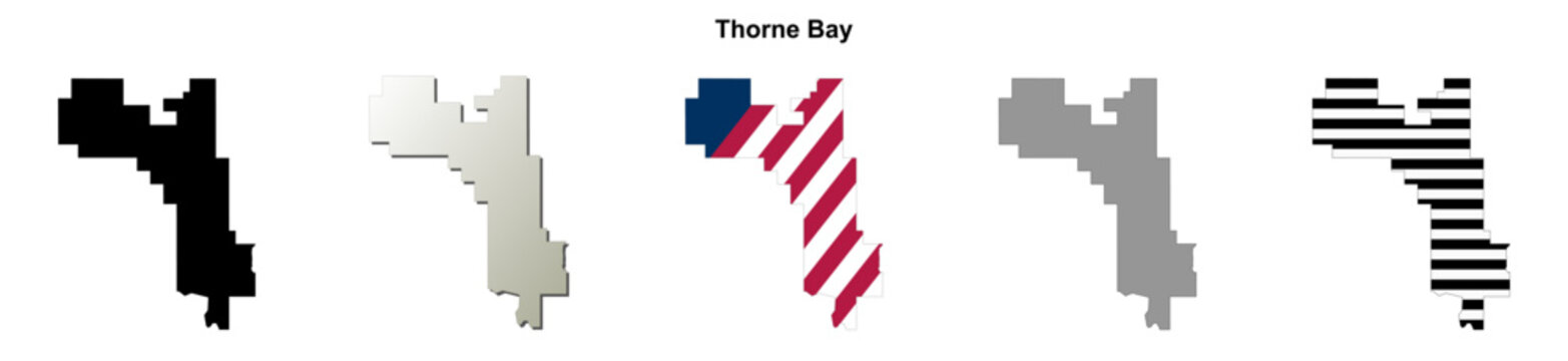 Thorne Bay (Alaska) blank outline map