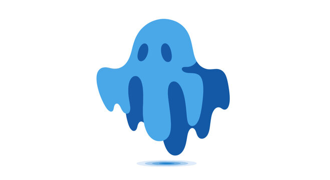 Blue Ghost Icon Isolated on White Background