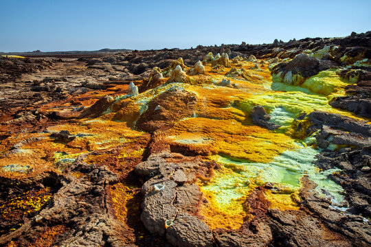 Dallol hydrothermal field in Ethiopia Danakil Depression
