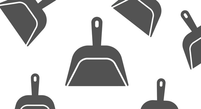 Dustpan Icon Pattern, Cleaning Tool Graphic Element