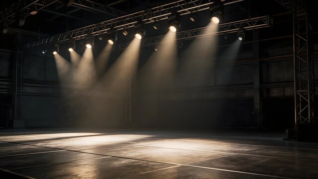 Empty stage with spotlights