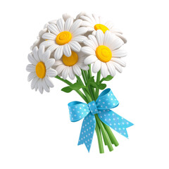 Fototapeta premium Chamomile flower 3D design isolated on transparent background