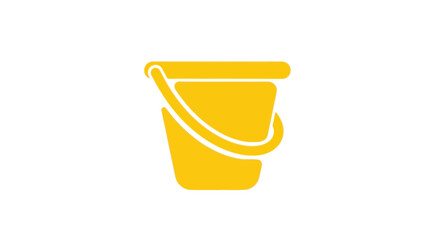 Yellow Bucket Icon Isolated on White Background © sye