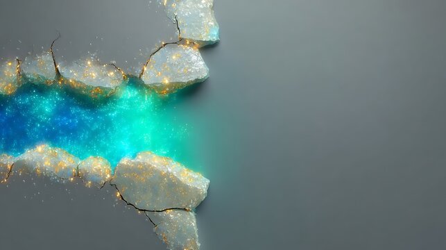 Tear quicksilver cracked surface liquid energy background for luxury branding and digital marketing banner design