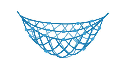 Fishing Net with Blue Floats Isolated on White Background © steven