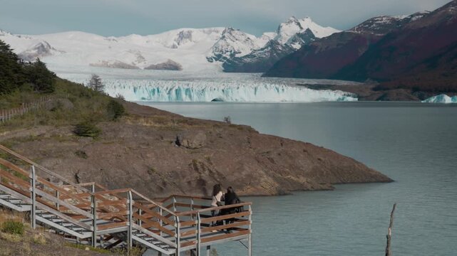 Tourists Admiring Perito Moreno Glacier in Patagonia Argentina