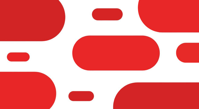 Red Rounded Rectangles Seamless Pattern on White Background