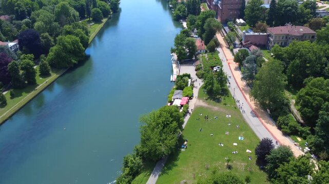 Parco del Valentino Turin Aerial 4K