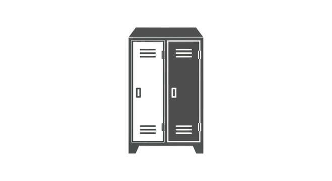 Gym Lockers Icon Isolated on White Background