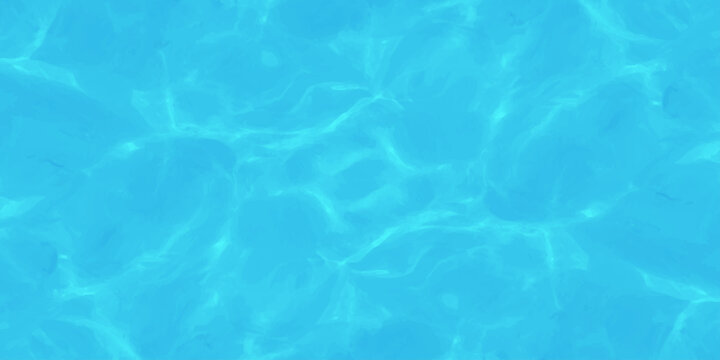 Clear blue swimming pool water texture with ripples and bright sunlight caustics background