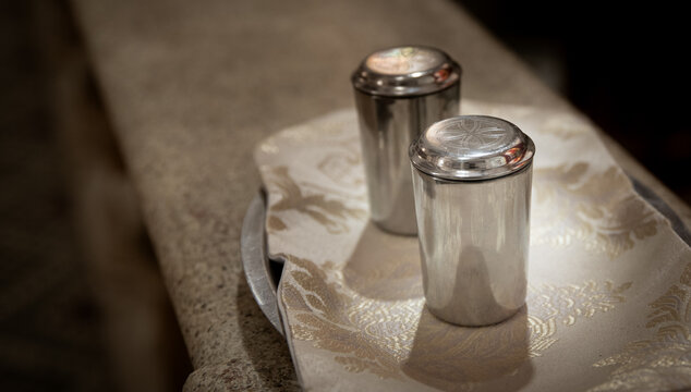Holy oils prepared for Catholic sacramental rite