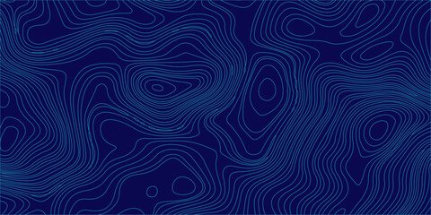 Blue abstract topographic contour lines map background. Bright neon blue topographic contour lines, mimicking a geographic map or elevation terrain. © Vectlis Arts