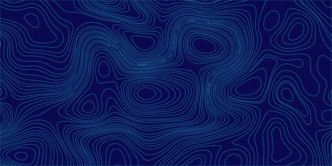 Blue abstract topographic contour lines map background. Bright neon blue topographic contour lines, mimicking a geographic map or elevation terrain. © Creative Lis
