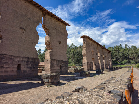 Inca ruins of the Wiracocha temple in Raqchi, Peru