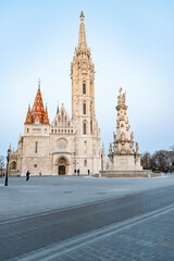 Fototapeta premium the Matthias Church in Budapest at blue hour Hungary Europe