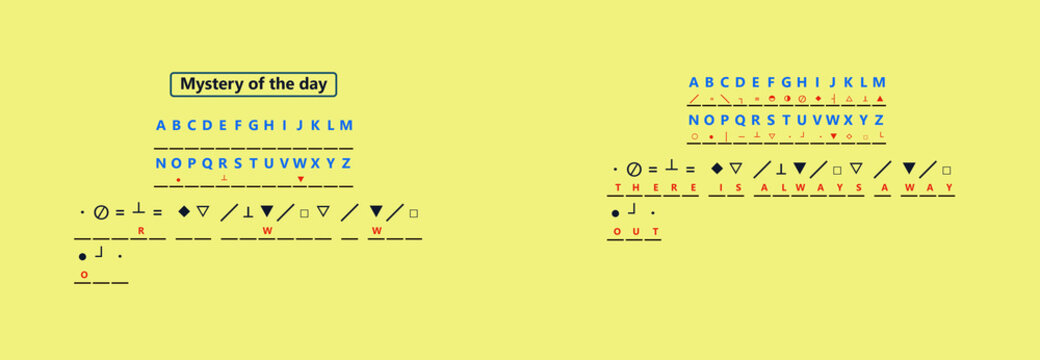 Word rebus puzzle with encrypted phrase, concept of logical thinking, language learning and cognitive brain training