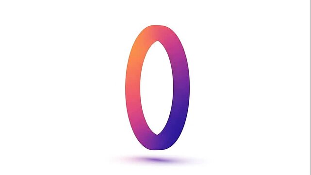 Gradient colored zero digit illustration.