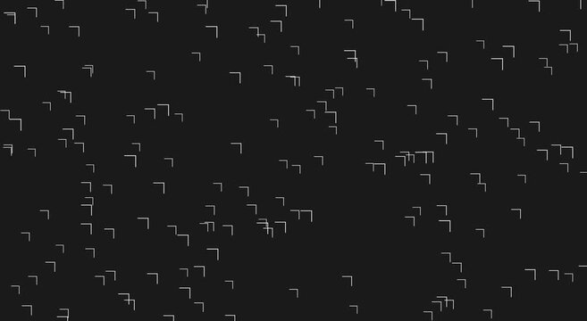Abstract geometric motion animation background, with floating white, corner shapes