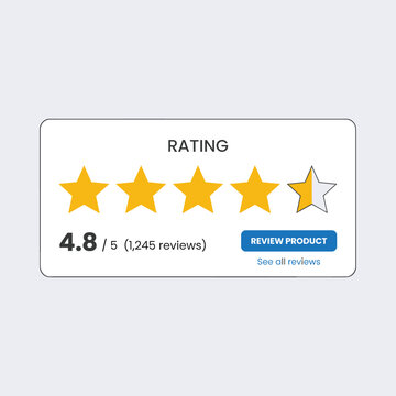 Rating Preview With Star With Button With Text