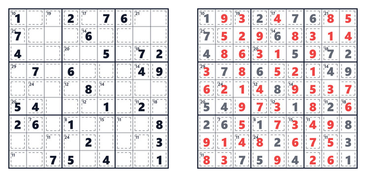 Killer Sudoku Puzzle #2 - Expert Level with Solution | Printable