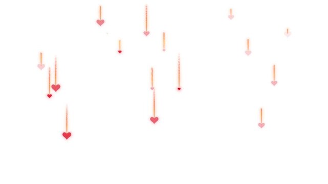 valentines day heart shape animation background, glowing shiny purple hearts, valentines day animation heart particles overlay romantic background, Happy Valentines day animation white background, 4k