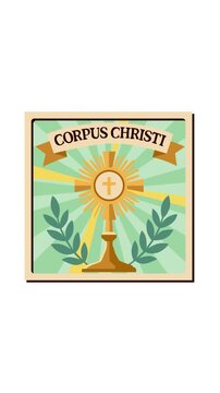 Sacred Corpus Christi concept featuring a golden monstrance and cross with radiant light, symbolizing faith, devotion, and the Holy Eucharist in Christian religious celebration and worship.