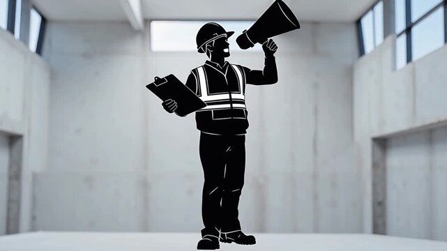 video of the chairman giving directions, cool moving silhouettes