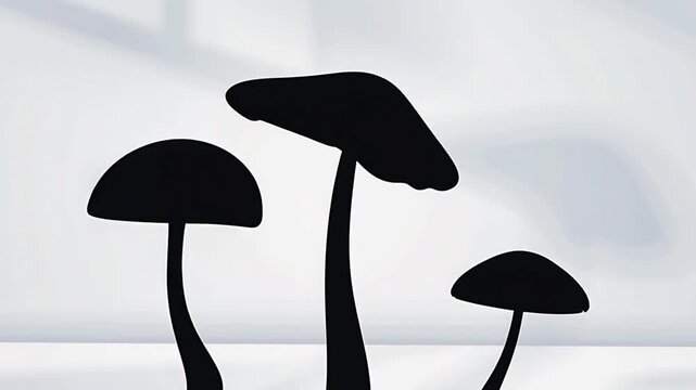 nice moving silhouette mushroom video